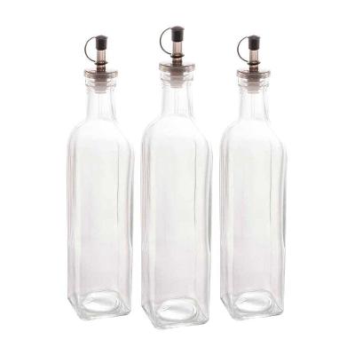 Kit 3 Garrafas Para Azeite De Vidro Com Tampa Lyor 510ml