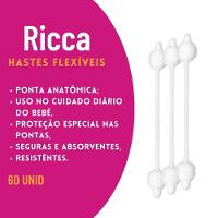 Hastes Flexíveis Em Algodão Infantil Bebê Ricca Baby 60 Unidades - 5