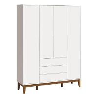 Cômoda Com Porta E Guarda Roupa Infantil Classic Elfe Branco Acetinado Amadeirado - Reller - 7