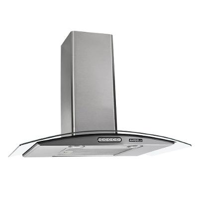 Coifa De Parede 70cm Vidro Curvo Duto Slim Inox 110v