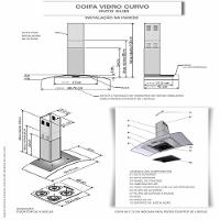Coifa De Parede 60cm Vidro Curvo Duto Slim Inox 220v - 5
