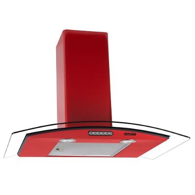 Coifa De Parede 75cm Vidro Curvo Slim Fogatti Vermelho 110v
