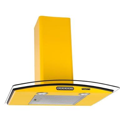Coifa De Parede 60cm Vidro Curvo Slim Fogatti Amarelo 220V