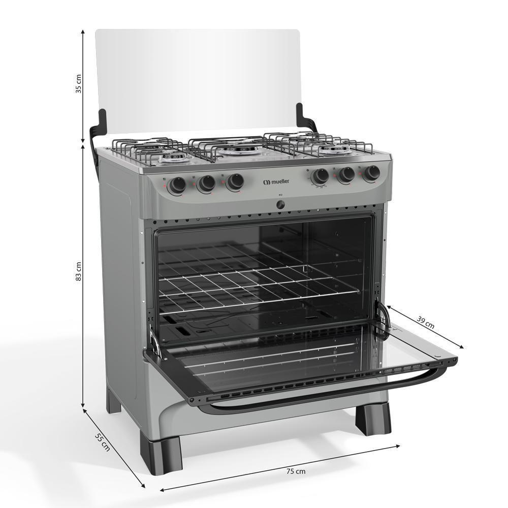 Fogão Mueller 5 Bocas Titânio Com Acendimento Automático Mfi5bb Bivolt - 5