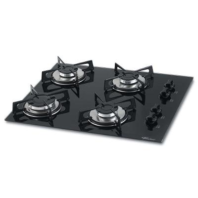 Cooktop a Gás Fischer 1519-5713 4 Bocas Vidro Temperado Preto Bivolt