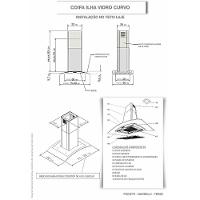 Coifa Ilha 75cm Vidro Curvo Fogatti Inox 110v - 6