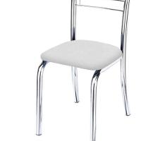 Kit 8 Cadeiras De Jantar Lara Cromada Para Cozinha Assento Sintético Branco - Aurora Line - 2