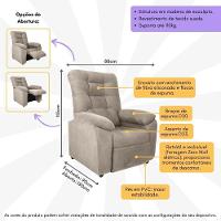 Poltrona Retrátil e Reclinável 88cm Com Pés Multimóveis Cr45263 Bege - 5