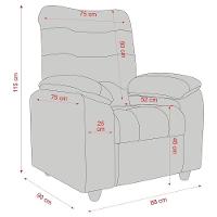 Poltrona Retrátil e Reclinável 88cm Com Pés Multimóveis Cr45263 Bege - 7