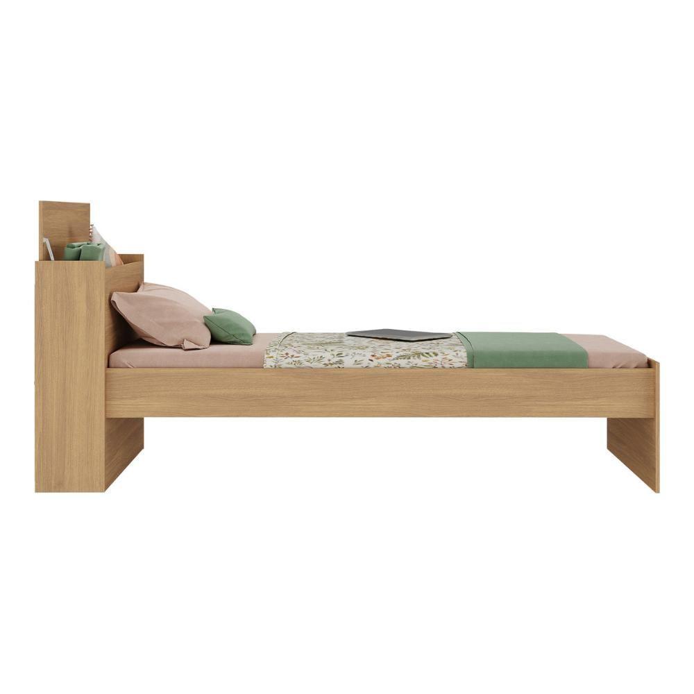Cama De Solteiro Para Colchão 188 X 78cm Com Baú Embutido Multimóveis Mp4229 Rustic Rustic - 4