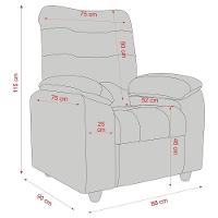 Poltrona Retrátil e Reclinável 88cm Com Pés Multimóveis Cr45263 Preto - 7