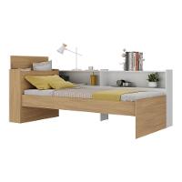 Cama De Solteiro Com Colchão Incluso Baú Embutido e Prateleira Multimóveis Mp4260 Rustic Branco - 1