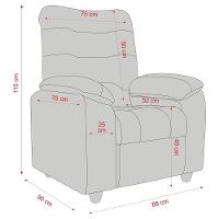 Poltrona Retrátil e Reclinável 88cm Com Pés Multimóveis Cr45263 Cinza - 7