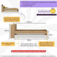 Bicama De Solteiro Para Colchão 188 X 78cm Com Baú Embutido Multimóveis Mp4258 Rustic Branco - 6