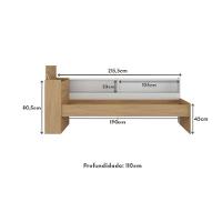 Cama De Solteiro Para Colchão 188 X 78cm Com Baú Embutido e Prateleira Multimóveis Mp4257 Rustic Branco - 7