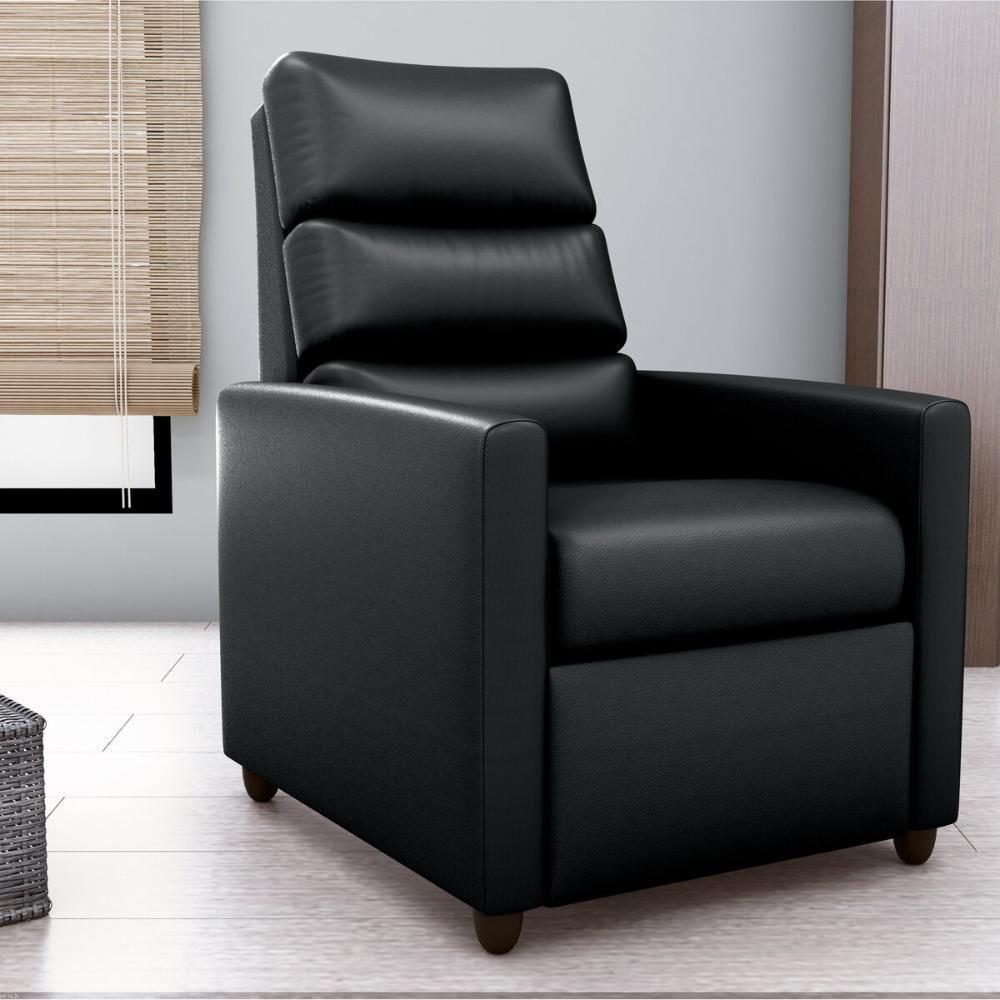 Poltrona Retrátil e Reclinável 69cm Com Material Sintético Multimóveis Cr45267 Preto - 6