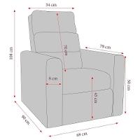 Poltrona Retrátil e Reclinável 69cm Com Material Sintético Multimóveis Cr45267 Preto - 7