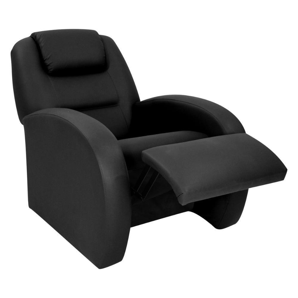 Poltrona Retrátil e Reclinável 80cm Com Material Sintético Multimóveis Cr45266 Preto - 2