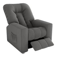 Poltrona Retrátil e Reclinável 82cm Com Tecido Suede Multimóveis Cr45261 Cinza