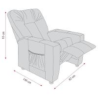 Poltrona Retrátil e Reclinável 82cm Com Tecido Suede Multimóveis Cr45261 Cinza - 5