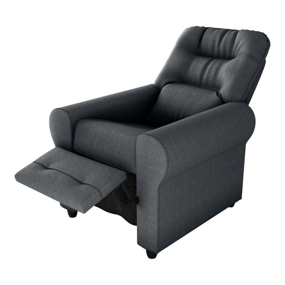 Poltrona Retrátil e Reclinável 83cm Com Tecido Suede Multimóveis Cr45264 Cinza - 2