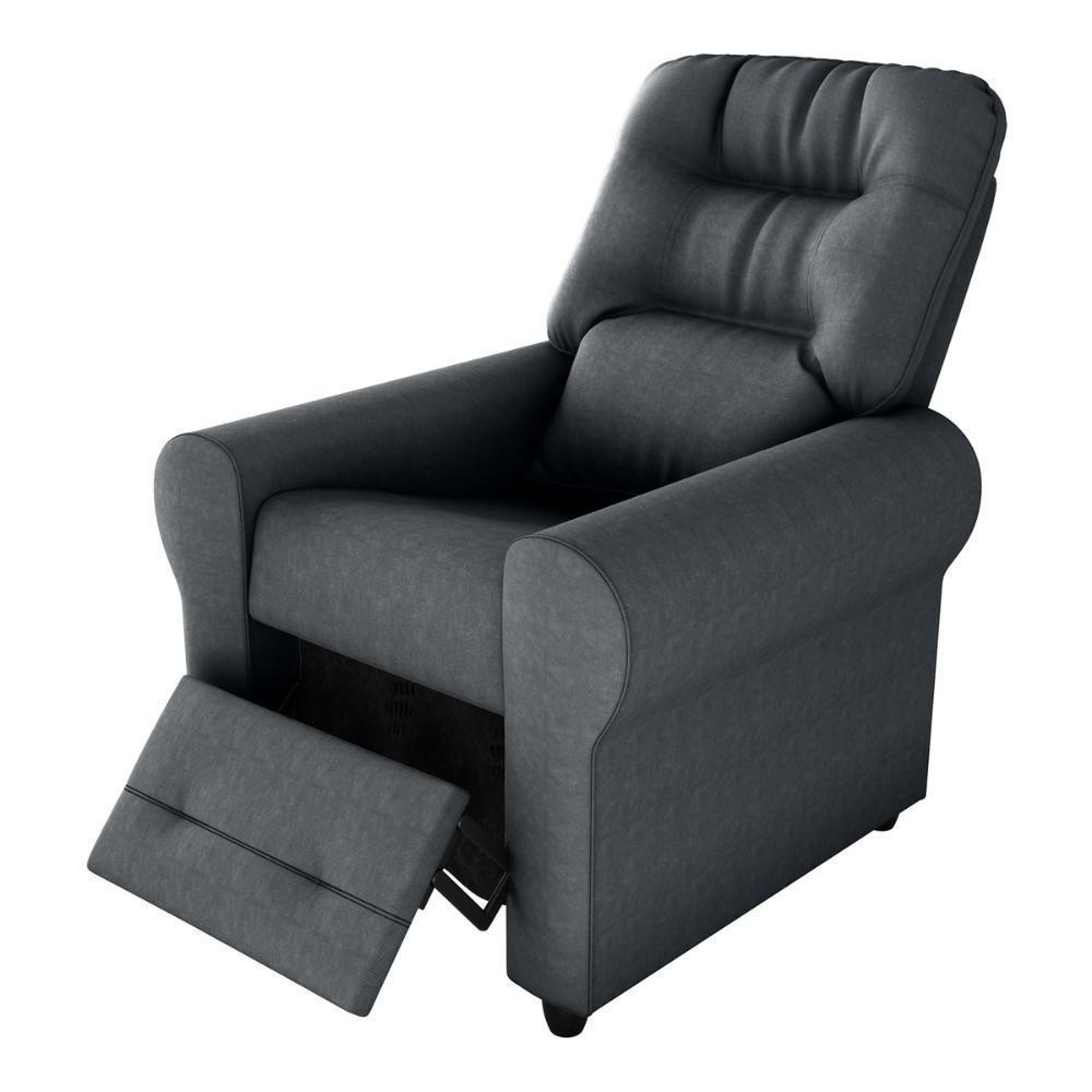 Poltrona Retrátil e Reclinável 83cm Com Tecido Suede Multimóveis Cr45264 Cinza - 3