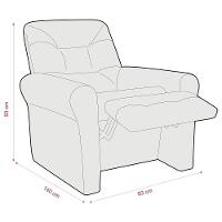 Poltrona Retrátil e Reclinável 83cm Com Tecido Suede Multimóveis Cr45264 Cinza