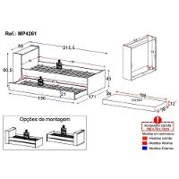 Bicama De Solteiro Com Colchão Incluso e Baú Embutido Multimóveis Mp4261 Rustic Branco - 8