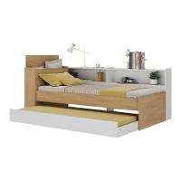 Bicama De Solteiro Para Colchão 188 X 78cm Com Baú Embutido e Prateleira Multimóveis Mp4256 Rustic Branco - 1