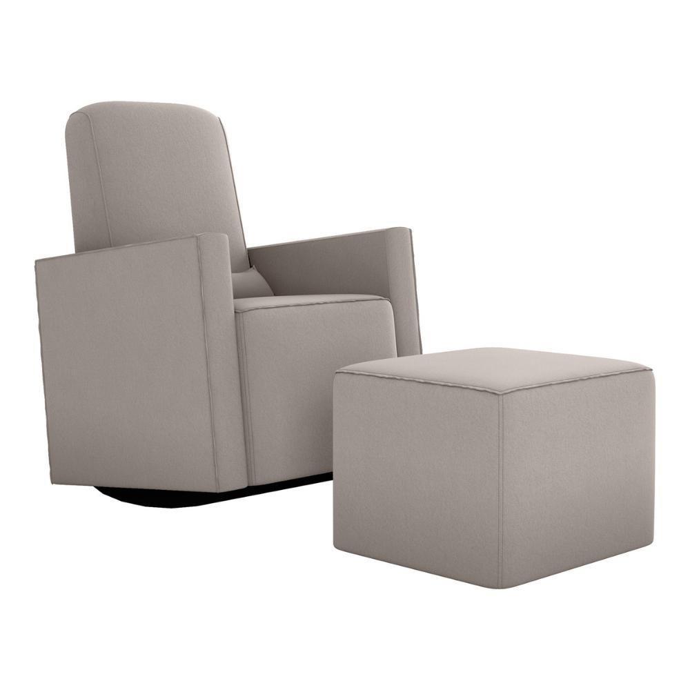 Poltrona De Balanço 66cm Com Puff Multimóveis Cr45268 Bege - 1