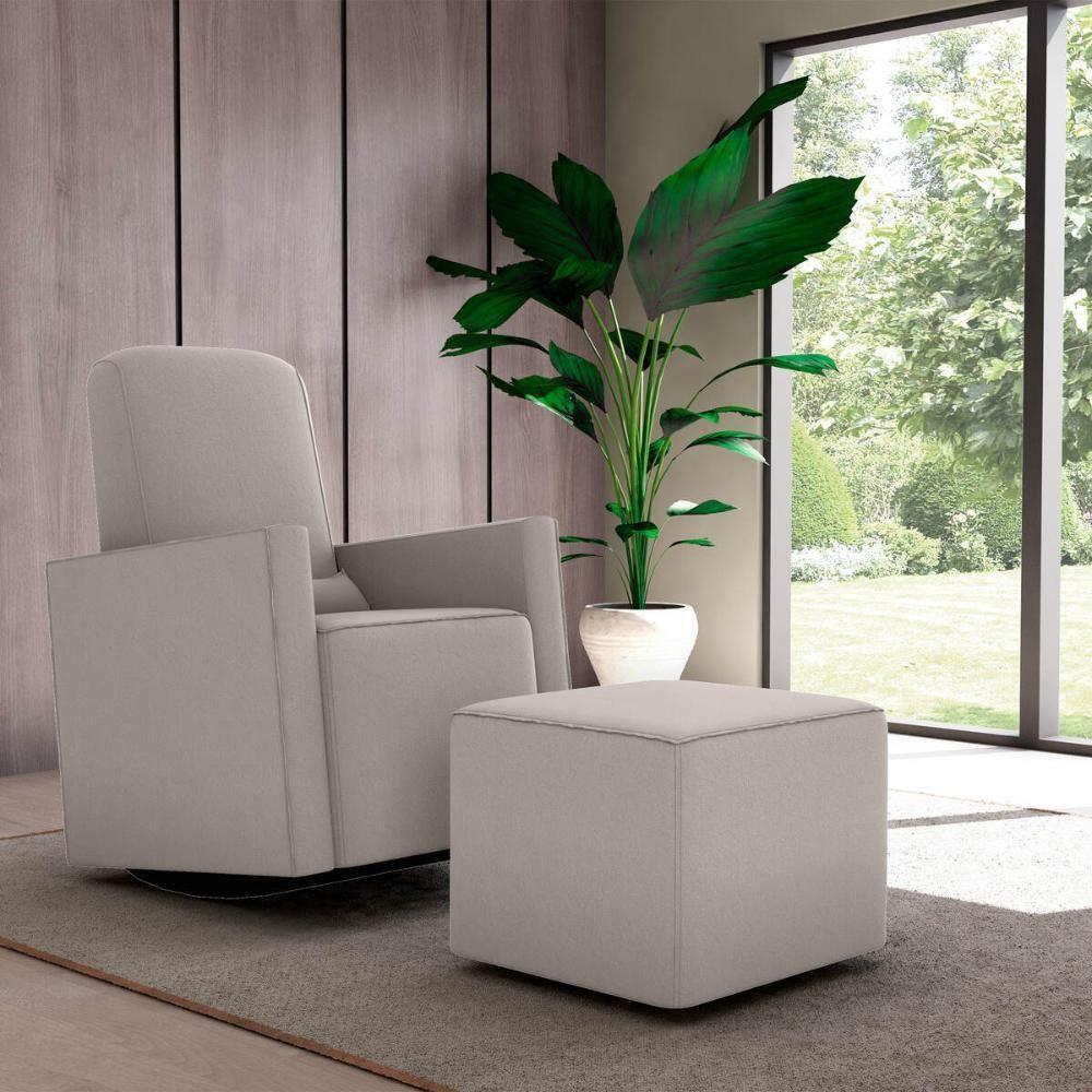 Poltrona De Balanço 66cm Com Puff Multimóveis Cr45268 Bege - 6