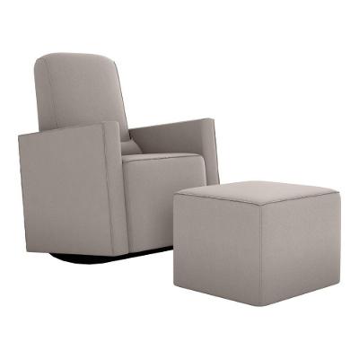 Poltrona De Balanço Com Puff CR45268 Suede Bege Matrix