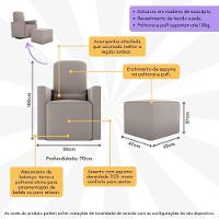 Poltrona De Balanço 66cm Com Puff Multimóveis Cr45268 Bege - 5