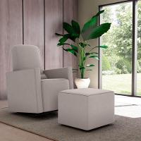 Poltrona De Balanço 66cm Com Puff Multimóveis Cr45268 Bege - 6