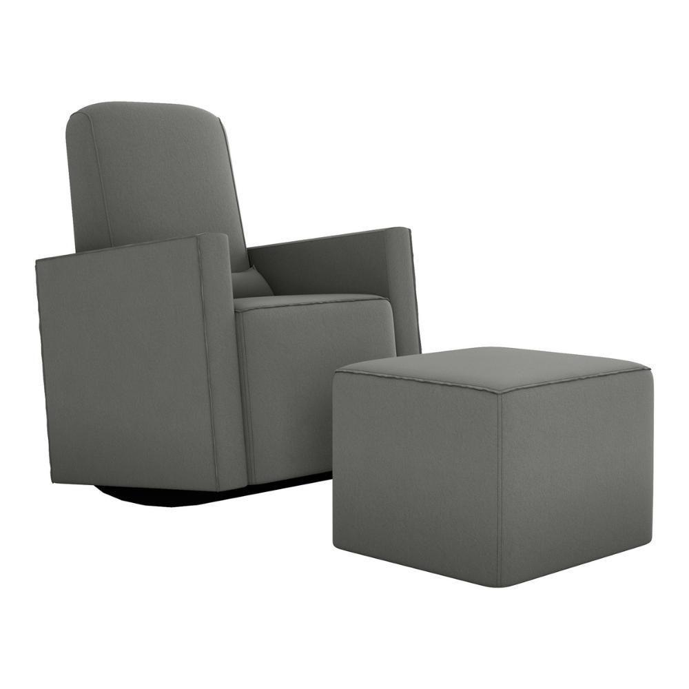 Poltrona De Balanço 66cm Com Puff Multimóveis Cr45268 Cinza - 1