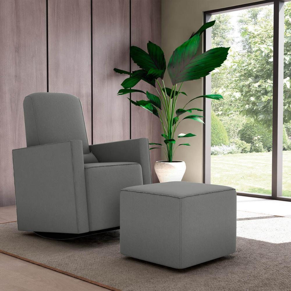 Poltrona De Balanço 66cm Com Puff Multimóveis Cr45268 Cinza - 6