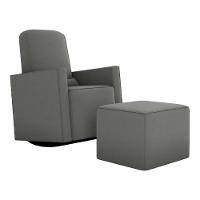 Poltrona De Balanço 66cm Com Puff Multimóveis Cr45268 Cinza - 1