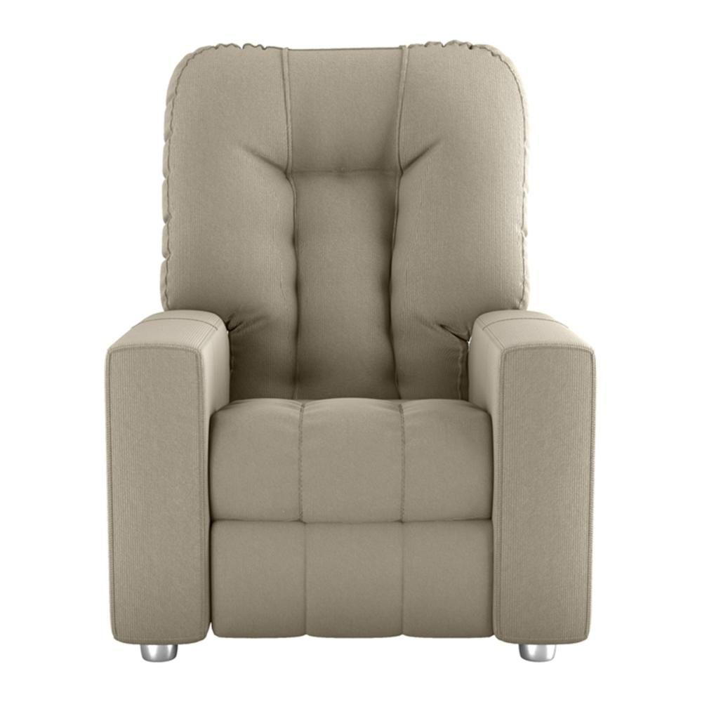 Poltrona Retrátil e Reclinável 82cm Com Tecido Suede Multimóveis Cr45261 Bege - 2