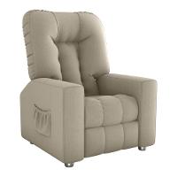 Poltrona Retrátil e Reclinável 82cm Com Tecido Suede Multimóveis Cr45261 Bege - 1