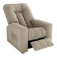 Poltrona Retrátil e Reclinável 82cm Com Tecido Suede Multimóveis Cr45261 Bege