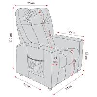 Poltrona Retrátil e Reclinável 82cm Com Tecido Suede Multimóveis Cr45261 Bege - 8