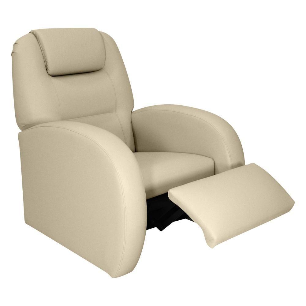 Poltrona Retrátil e Reclinável 80cm Com Material Sintético Multimóveis Cr45266 Bege - 4