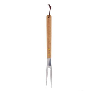 Garfo Para Churrasco Aço Inox E Cabo Bambu 38 Cm Lyor