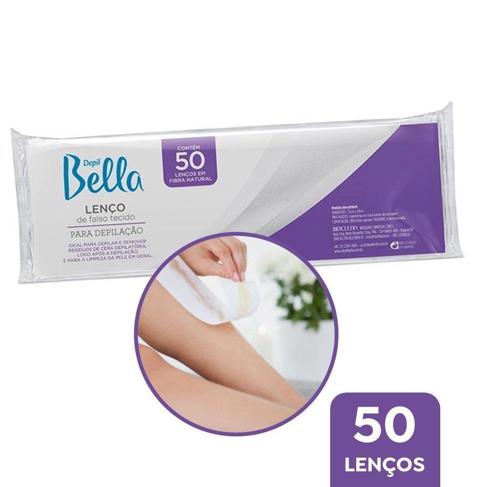 Lenços Depilação Falso Tecido Fibra Natural Depil Bella 50un - 2
