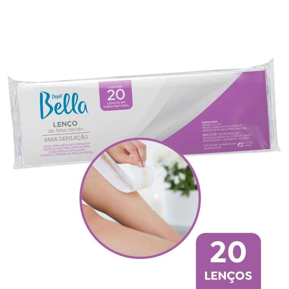 Lenços Depilação Falso Tecido Fibra Natural Depil Bella 20un - 2
