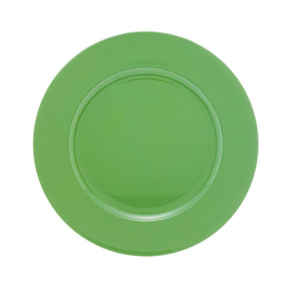 Sousplat Lugar Americano Redondo Lyor Plástico Verde 33cm - 1