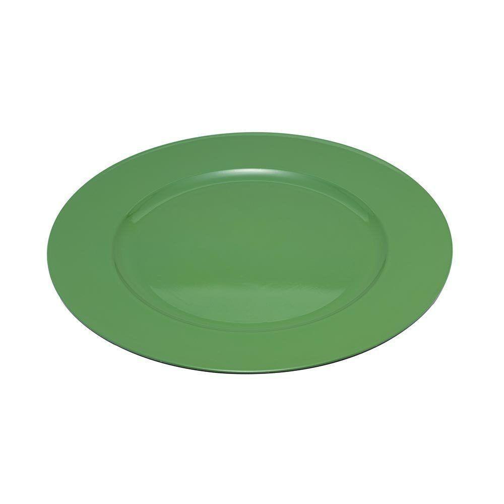 Sousplat Lugar Americano Redondo Lyor Plástico Verde 33cm - 3