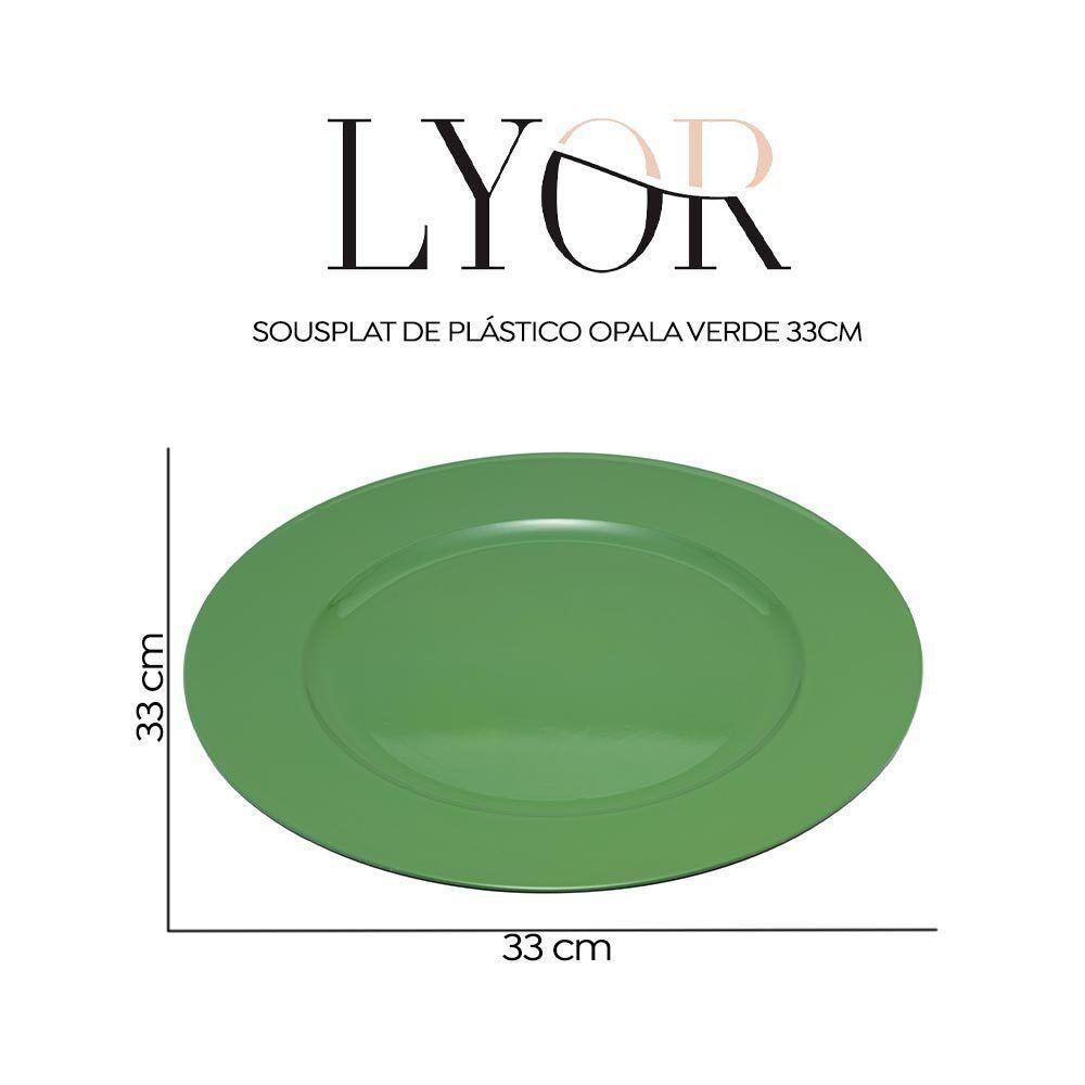 Sousplat Lugar Americano Redondo Lyor Plástico Verde 33cm - 4