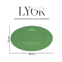 Sousplat Lugar Americano Redondo Lyor Plástico Verde 33cm - 4