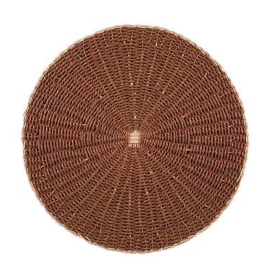 Kit 8 Jogo Americano Sousplat Em Rattan Marrom Wolff 38cm